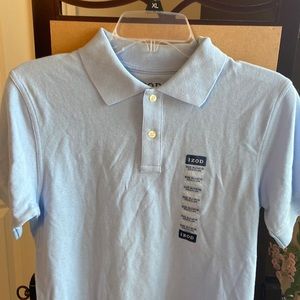 NWT Izod kids blue polo shirt 14-16 XL